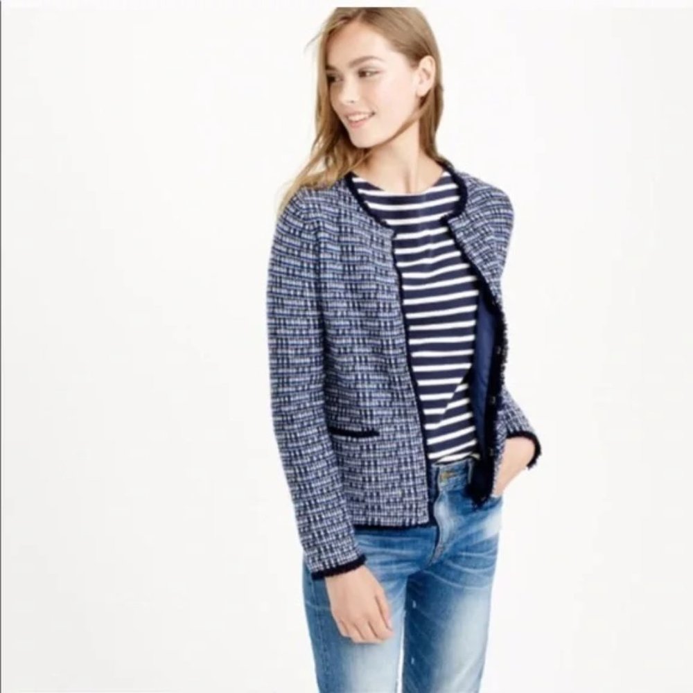 J. Crew Tweed Blue Jacket - XS